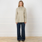 Preview: Gestreifte Oversize-Bluse in Beige